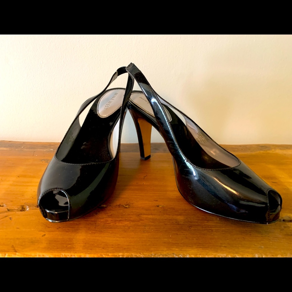 Nine West open toe heels size 8.5